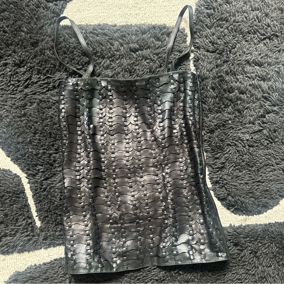 Gucci Vintage Leather Tank Top with Knit Back - Picture 1 of 7